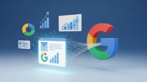 Google search console kurulumu ve site doğrulama işlemini simgeleyen dijital seo görseli
