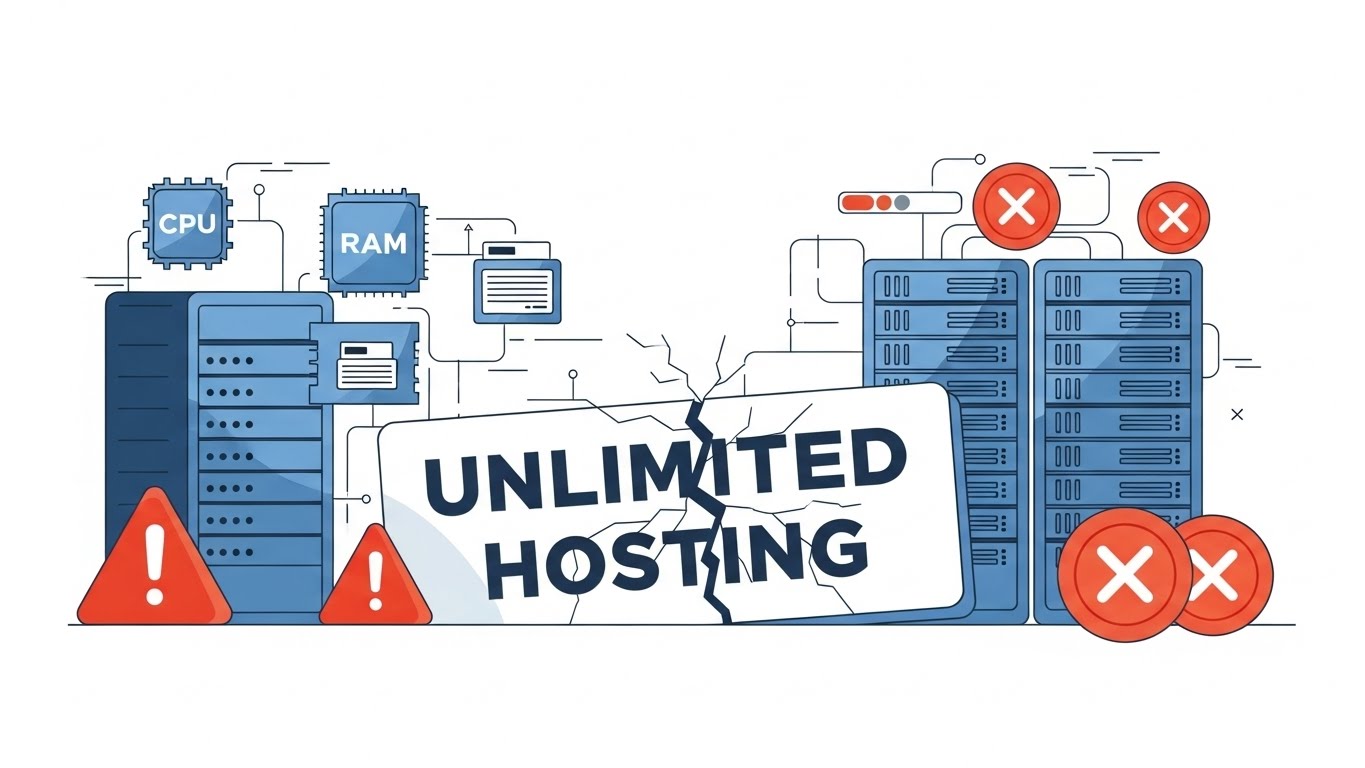 Limitsiz hosting iddiasının gerçek olmadığını gösteren görsel