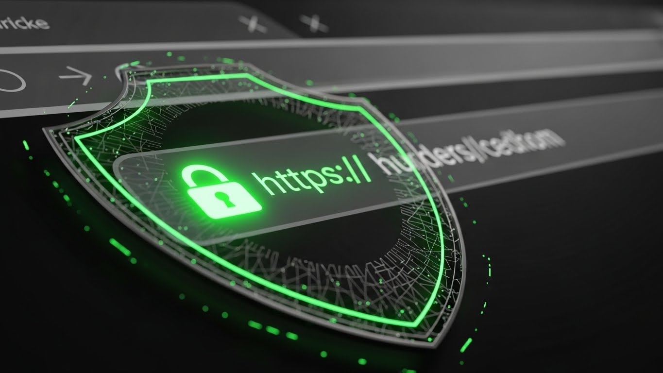 Tarayıcı adres çubuğunda güvenli bağlantıyı gösteren yeşil kilit ve ssl şifreleme simgesi