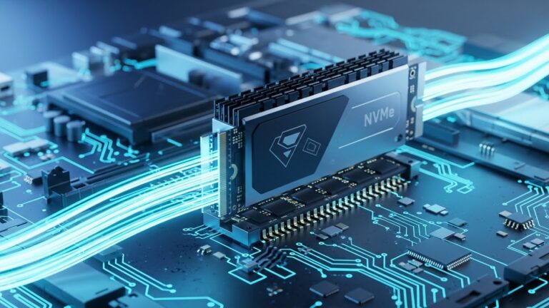 Nvme ssd nedir sorusunu yanıtlayan yüksek hızlı yeni nesil depolama çipi görseli