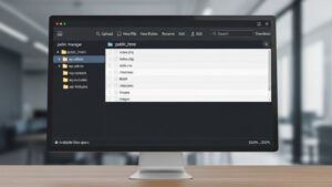 Plesk File Manager – dosya yönetimi ve klasör yapısı görünümü