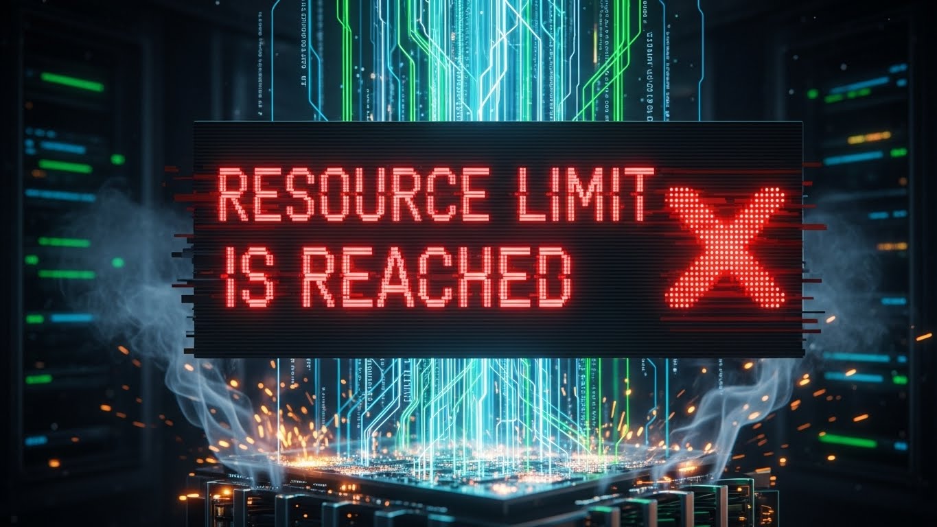 Resource Limit Is Reached hatası ekran görüntüsü