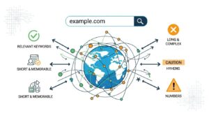 SEO uyumlu domain seçimini gösteren teknik