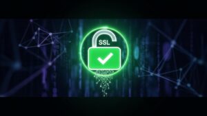 Ssl sertifikası nedir ve https güvenli bağlantı kilidi ne işe yarar sorusunu anlatan 3d görsel