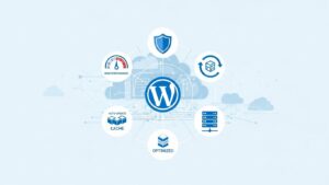 WordPress hostingin hız, güvenlik ve performans avantajlarını gösteren teknik