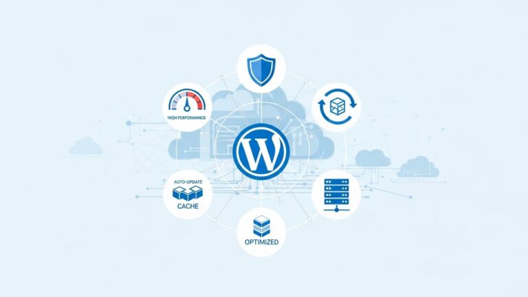 WordPress hostingin hız, güvenlik ve performans avantajlarını gösteren teknik